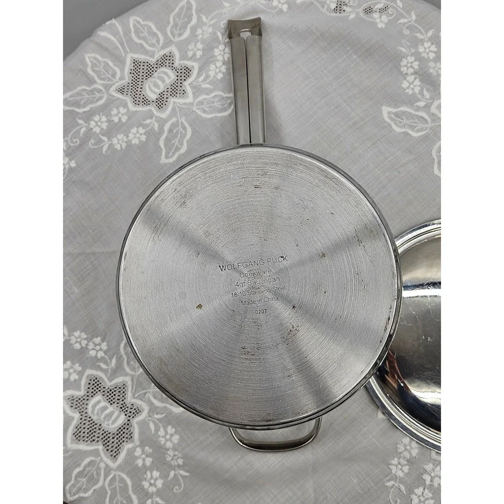 Wolfgang Puck 4qt Saucepan 18-10 Stainless Steel Floral Etched Pot with Lid 0207